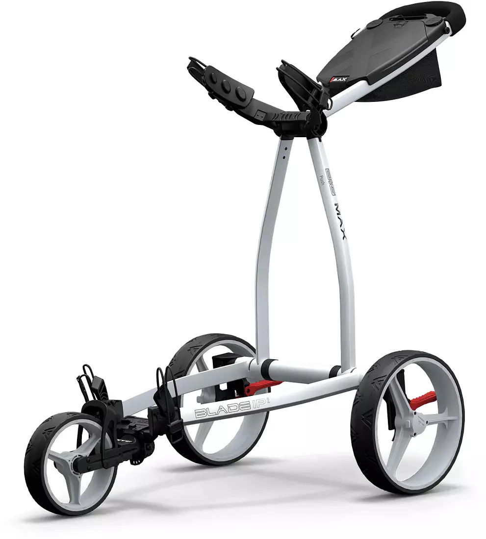 Big Max Blade IP 2 three-wheel golf push cart, folded