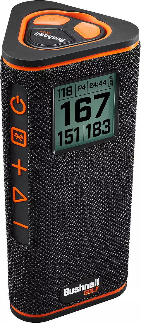 Bushnell Wingman View golf speaker with LCD distance screen