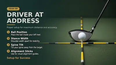 Driver at address showing proper setup — the right shaft and loft matter more than the brand