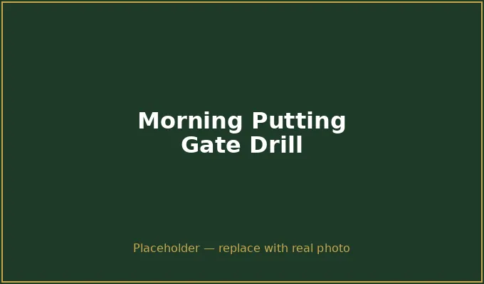 Putting gate drill with two coins and a coffee mug target — 3-minute morning practice drill