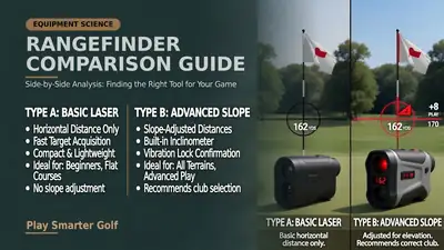 All 5 rangefinders lined up for side-by-side comparison testing by a weekend golfer